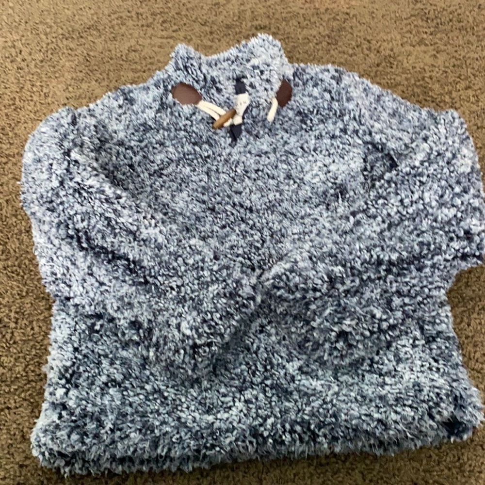 Grey and white fleece